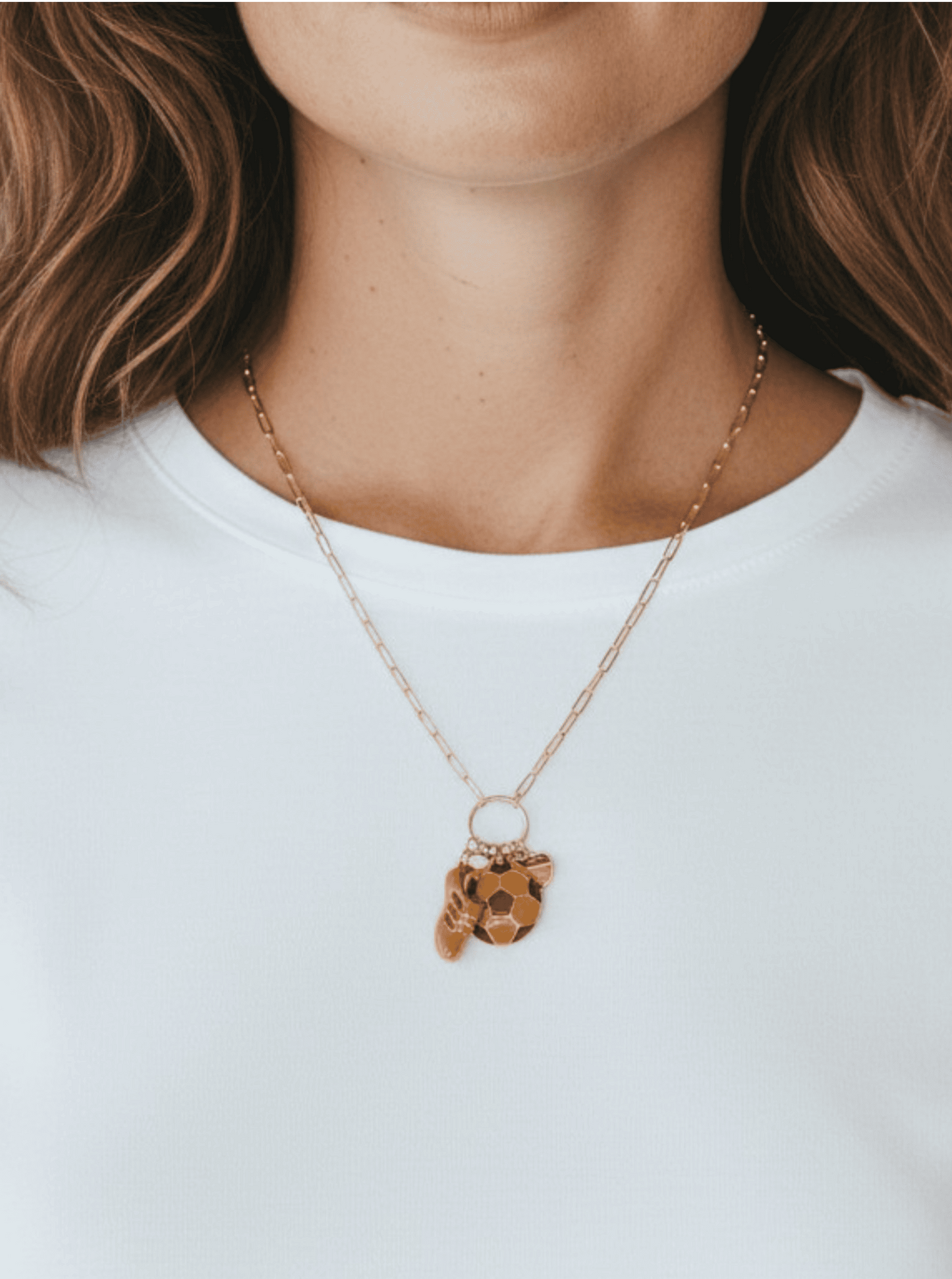 Enameled Soccer Charm Necklace