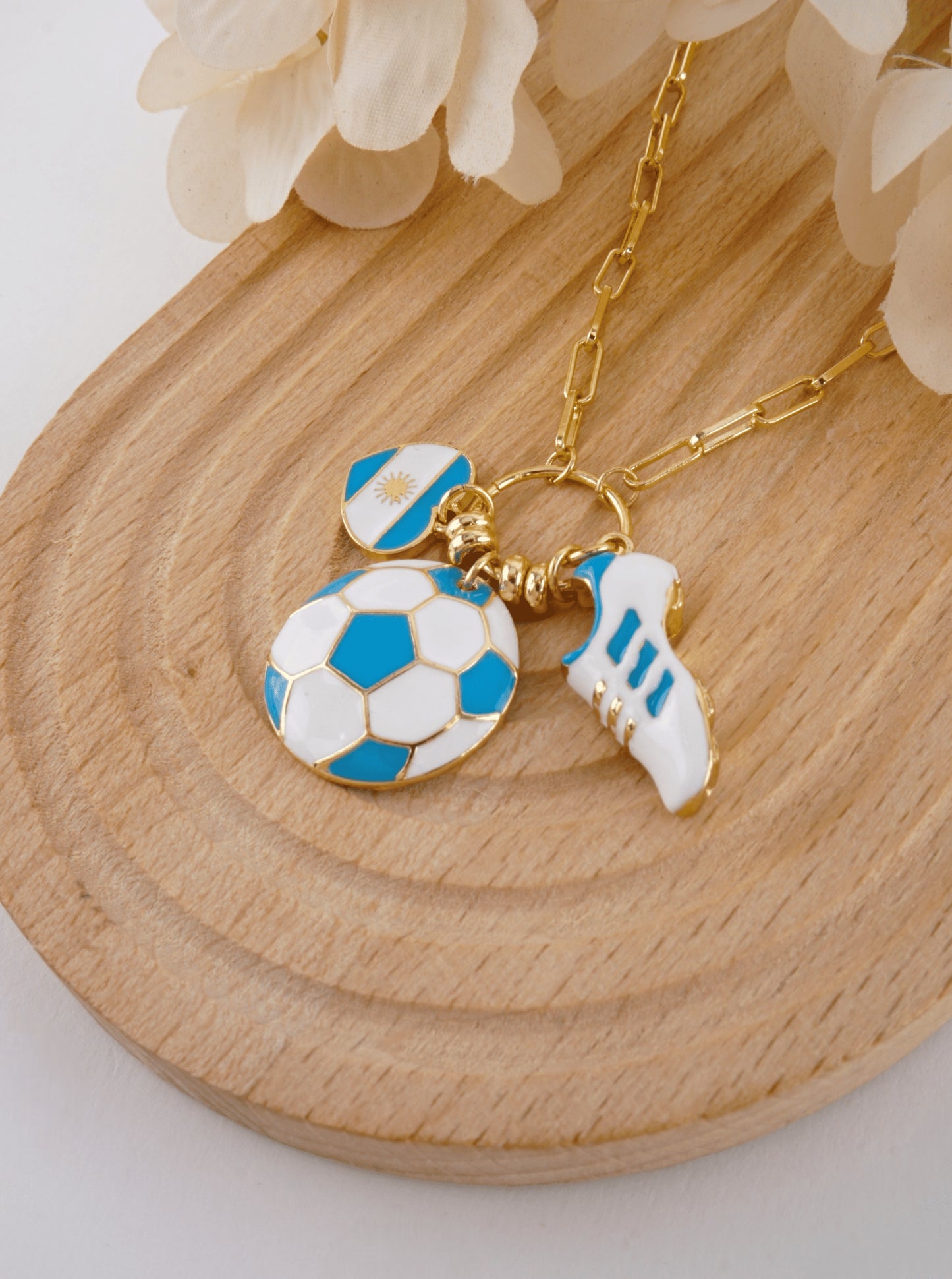 Enameled Soccer Charm Necklace