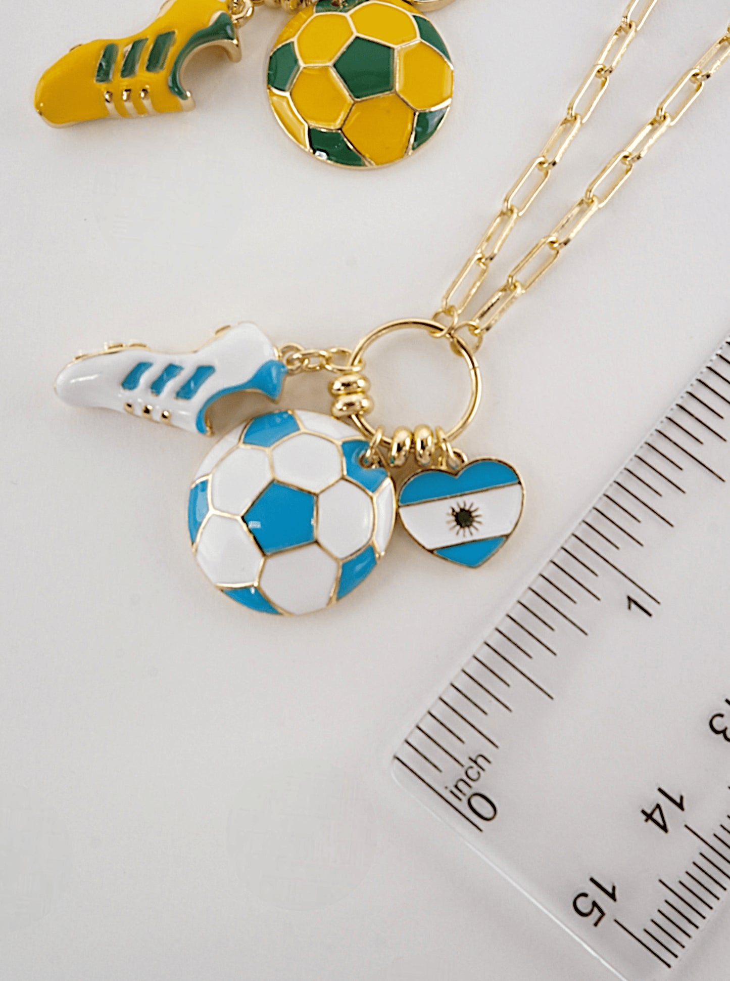 Enameled Soccer Charm Necklace