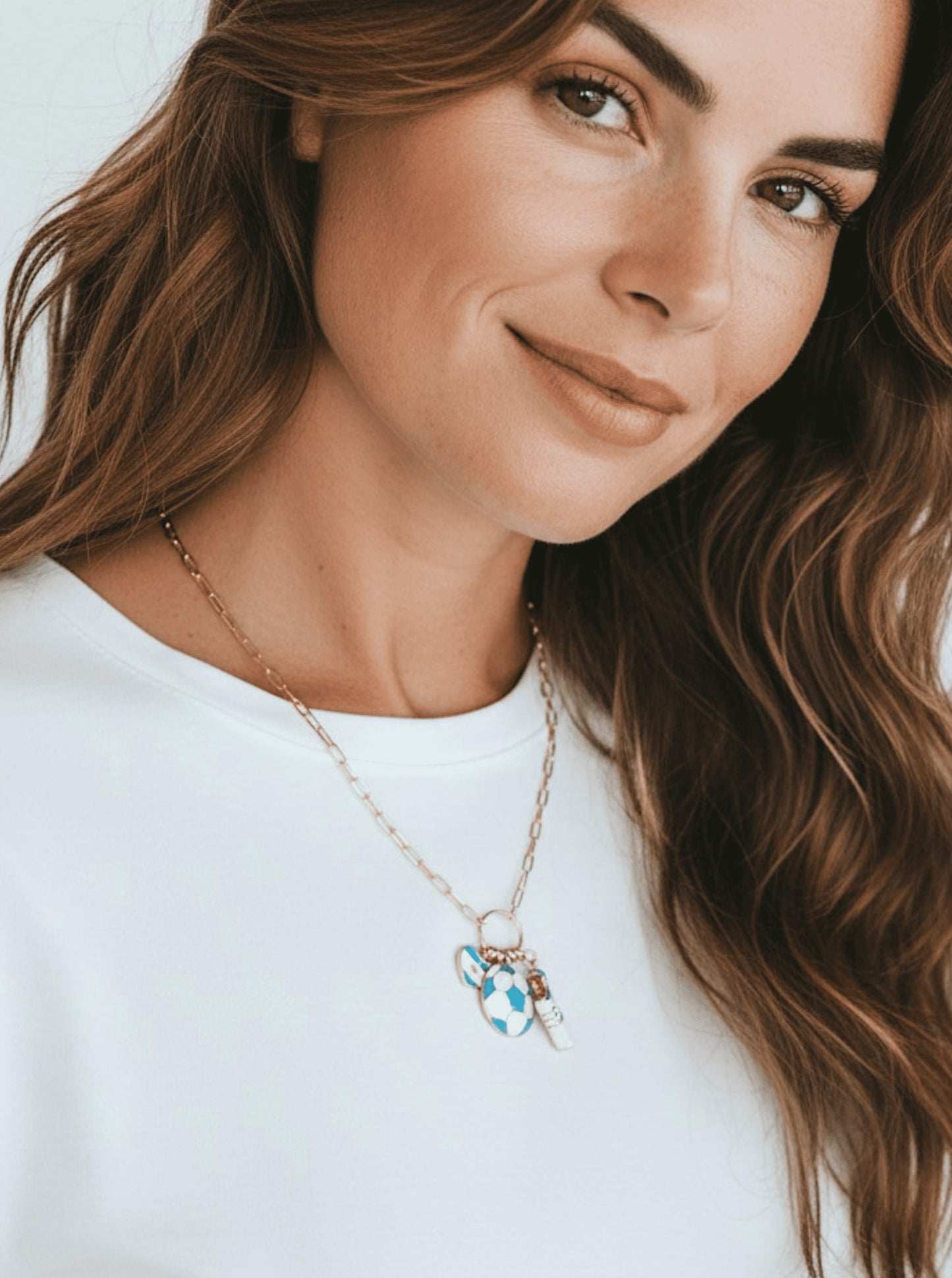 Enameled Soccer Charm Necklace
