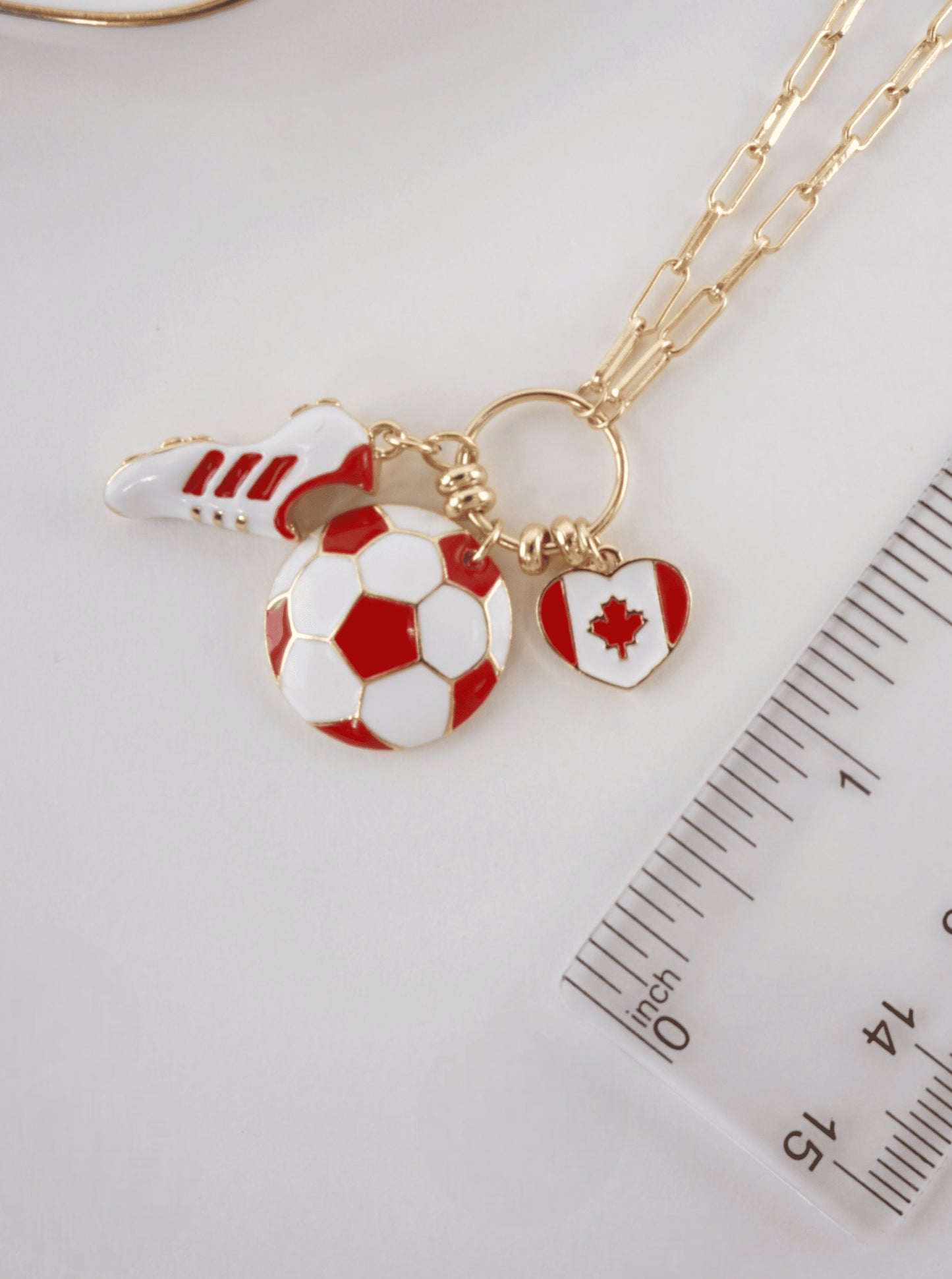 Enameled Soccer Charm Necklace