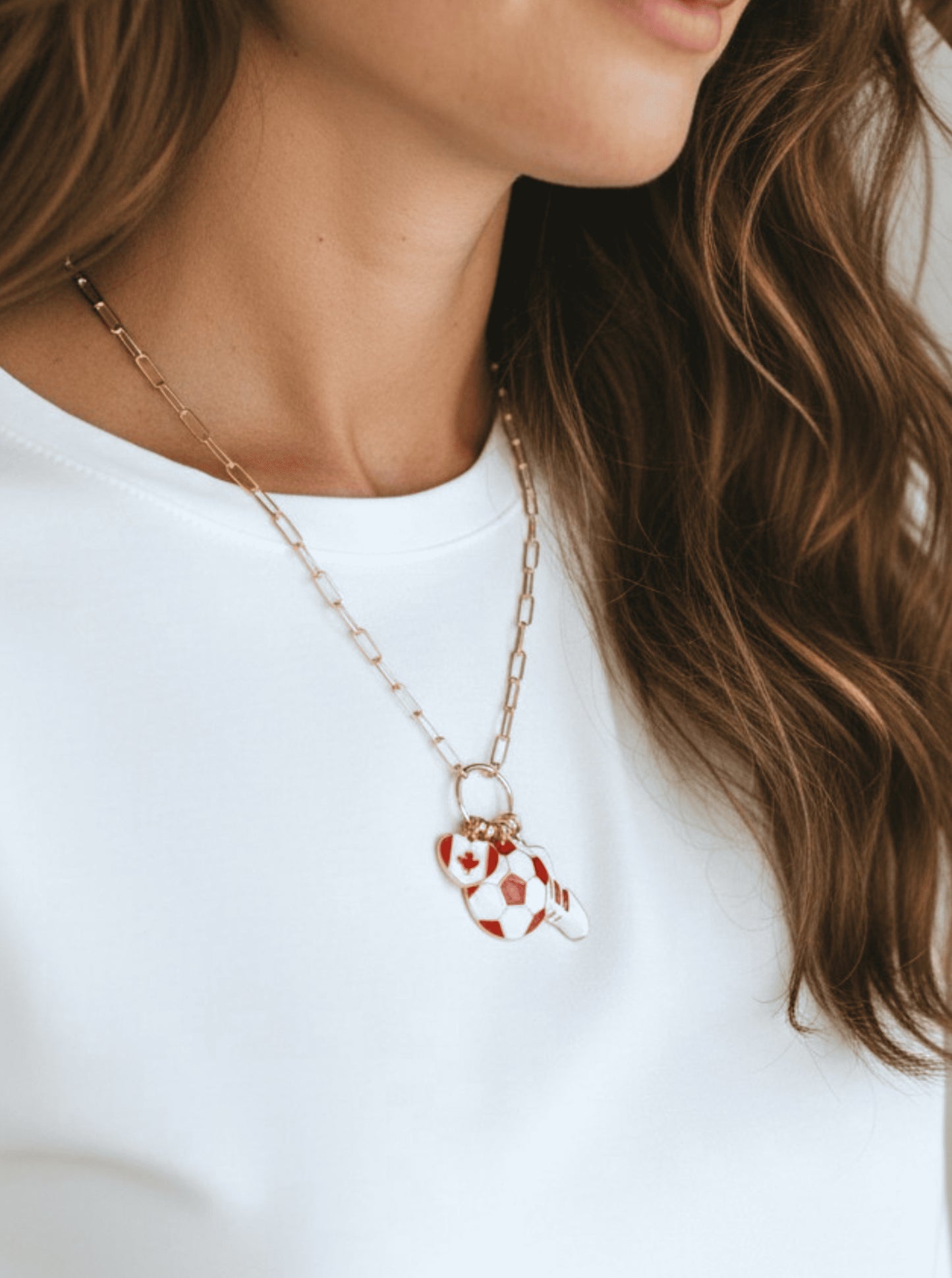 Enameled Soccer Charm Necklace