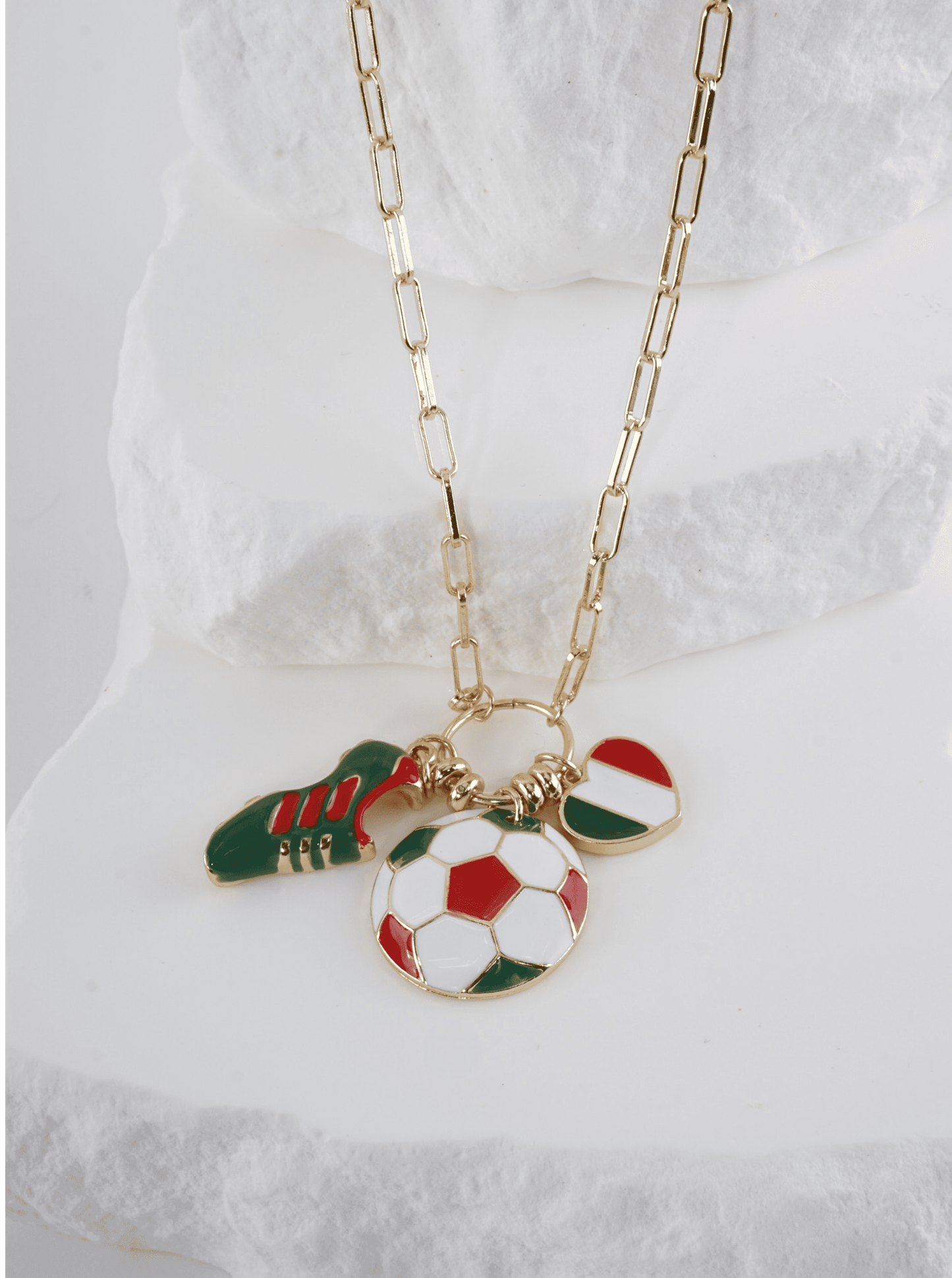 Enameled Soccer Charm Necklace