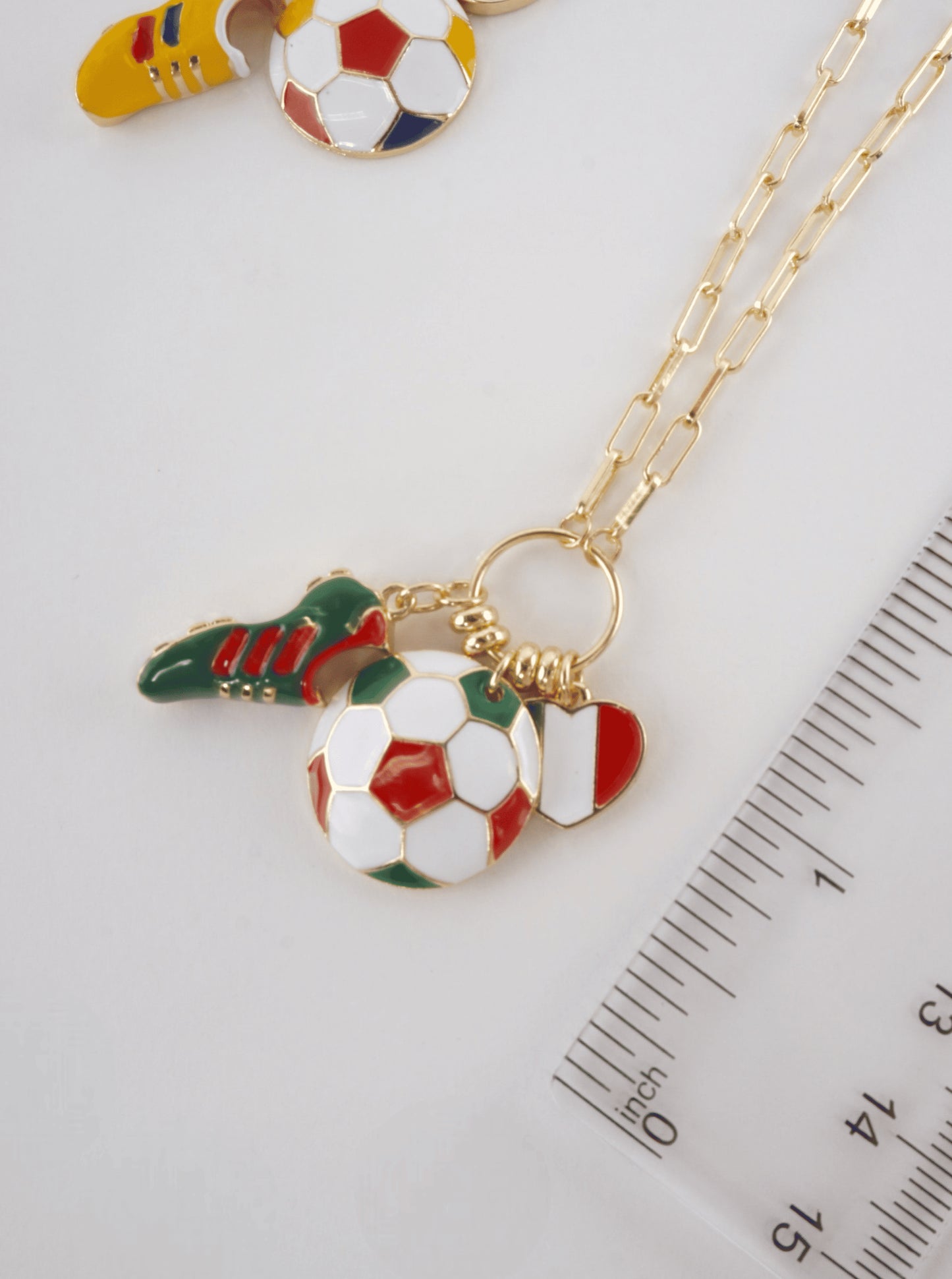 Enameled Soccer Charm Necklace