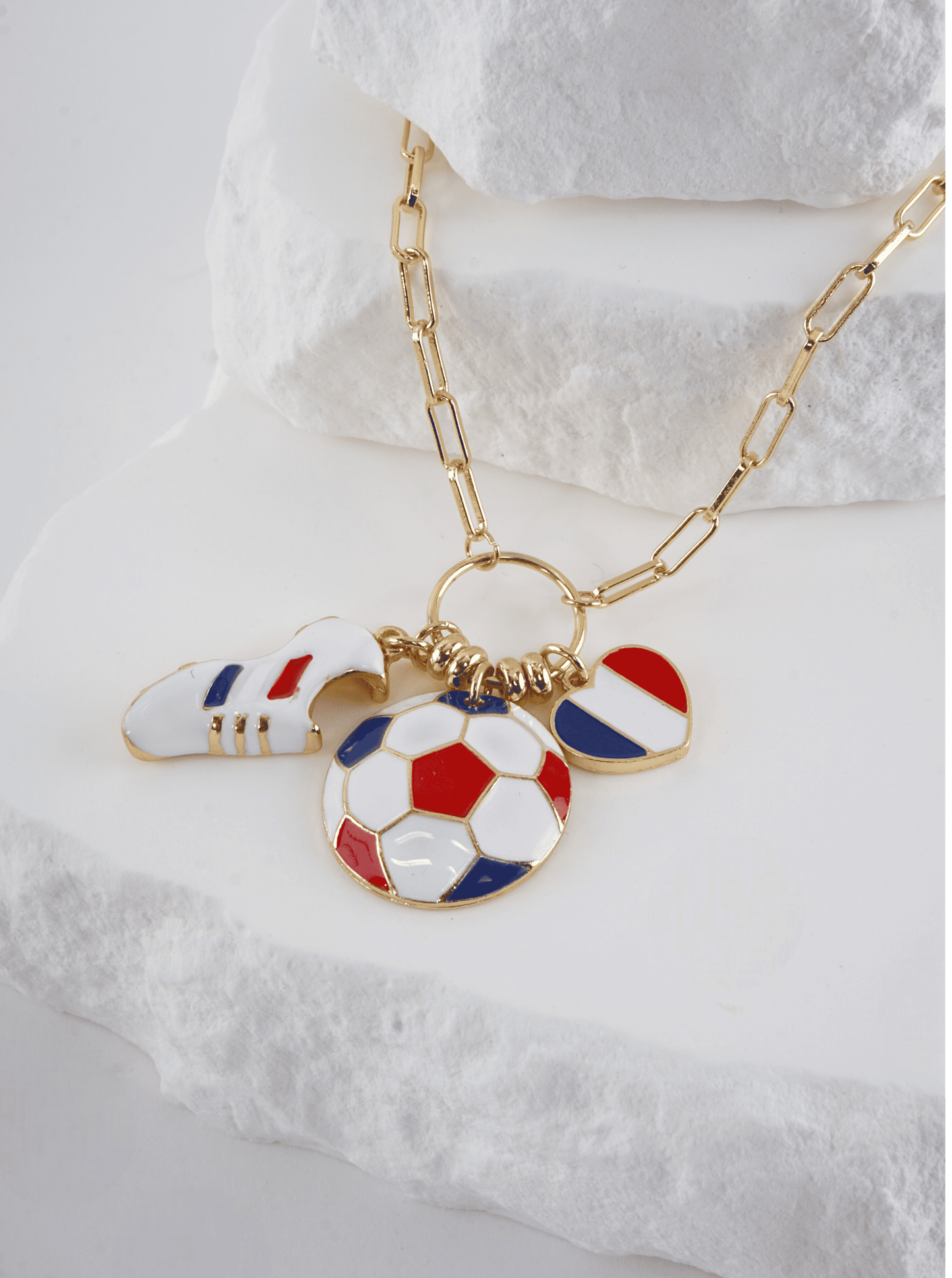Enameled Soccer Charm Necklace