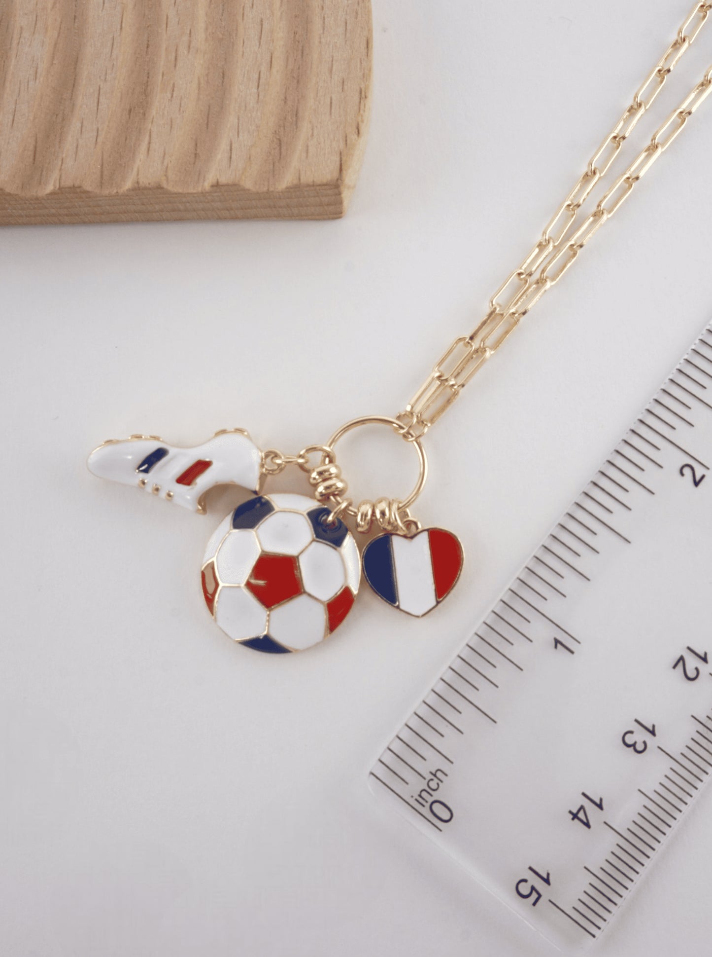 Enameled Soccer Charm Necklace