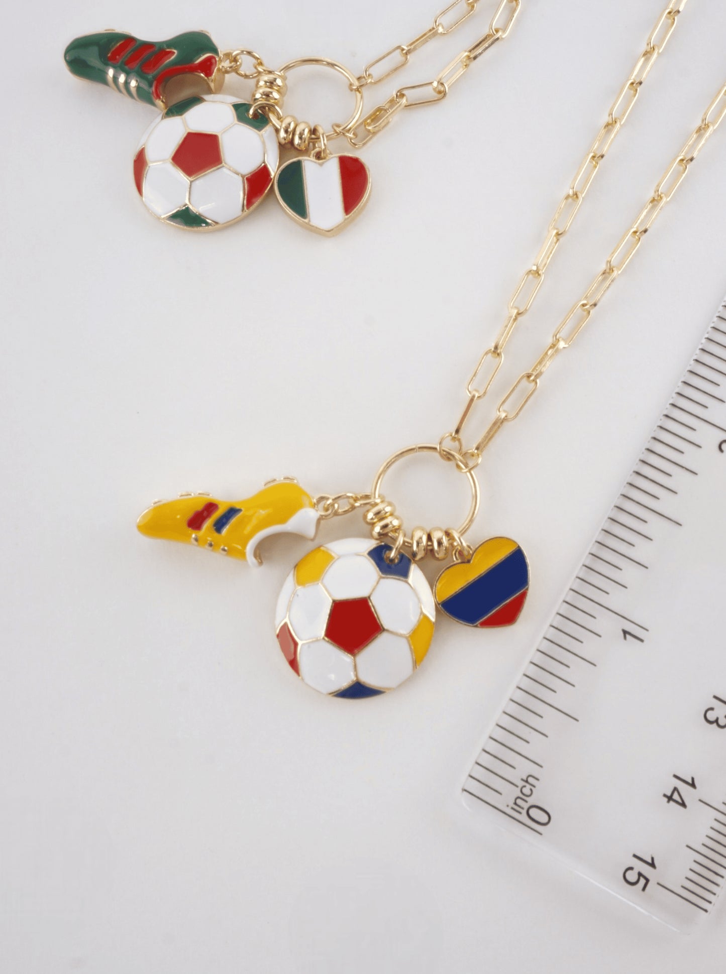 Enameled Soccer Charm Necklace