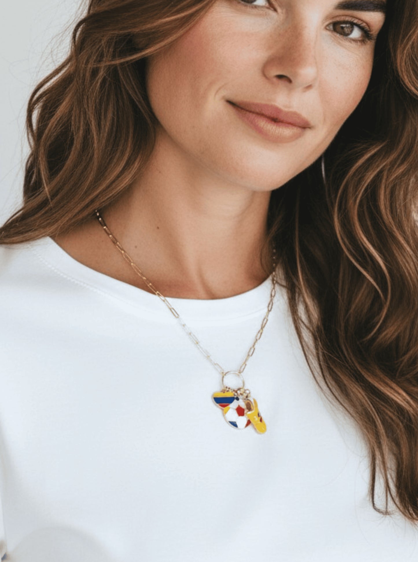 Enameled Soccer Charm Necklace