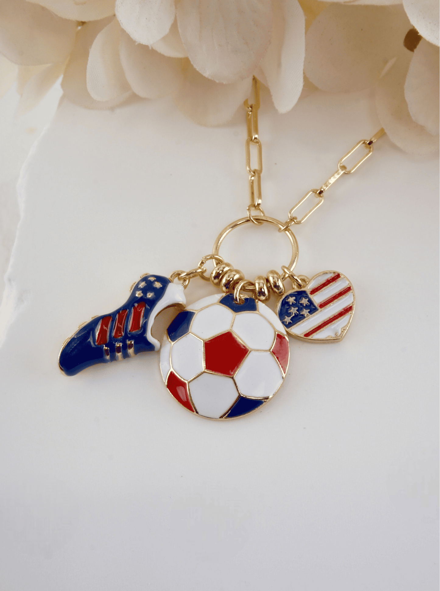 Enameled Soccer Charm Necklace