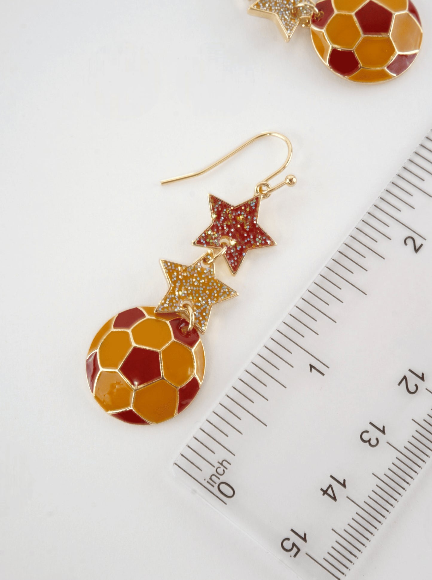 Enameled Star Sports Dangle Earrings