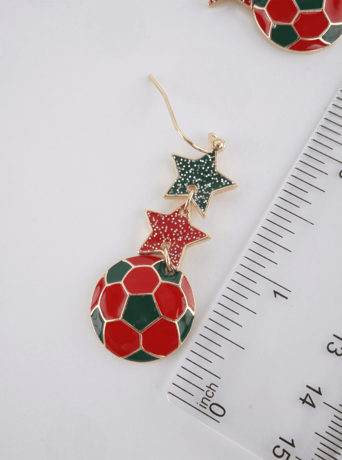 Enameled Star Sports Dangle Earrings
