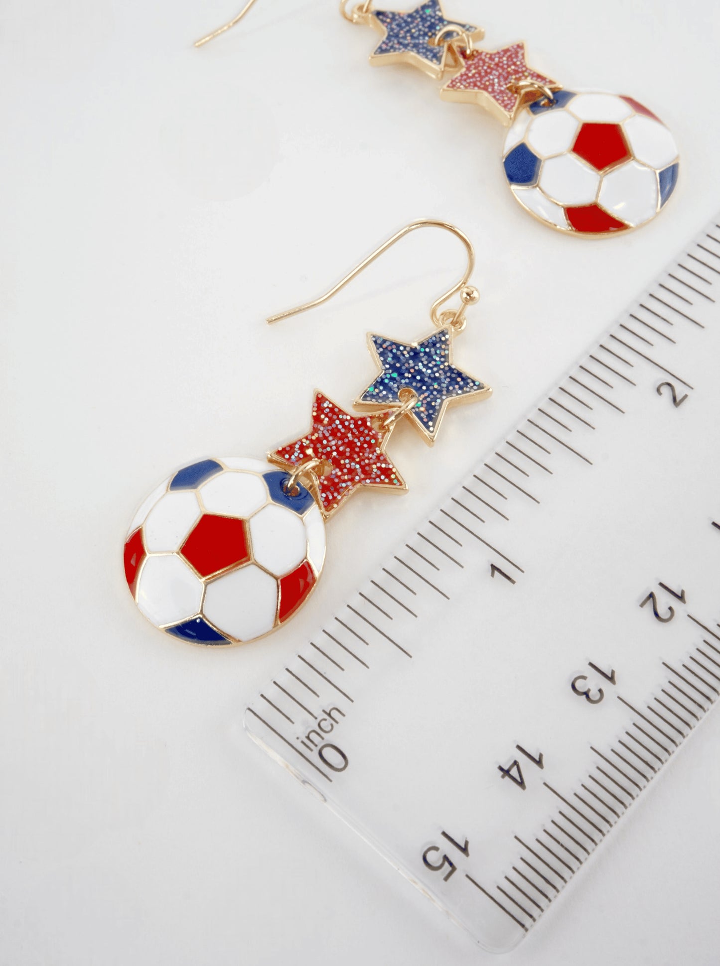 Enameled Star Sports Dangle Earrings