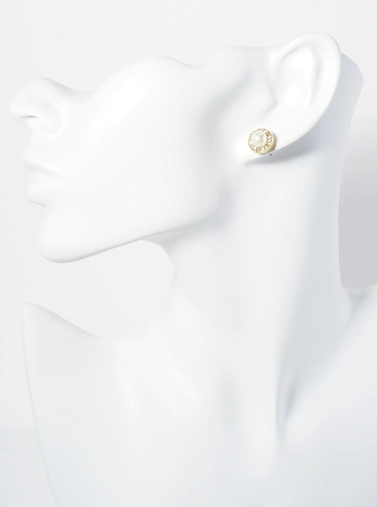 Encased In Crystal 6mm Pearl Bead Stud Earrings