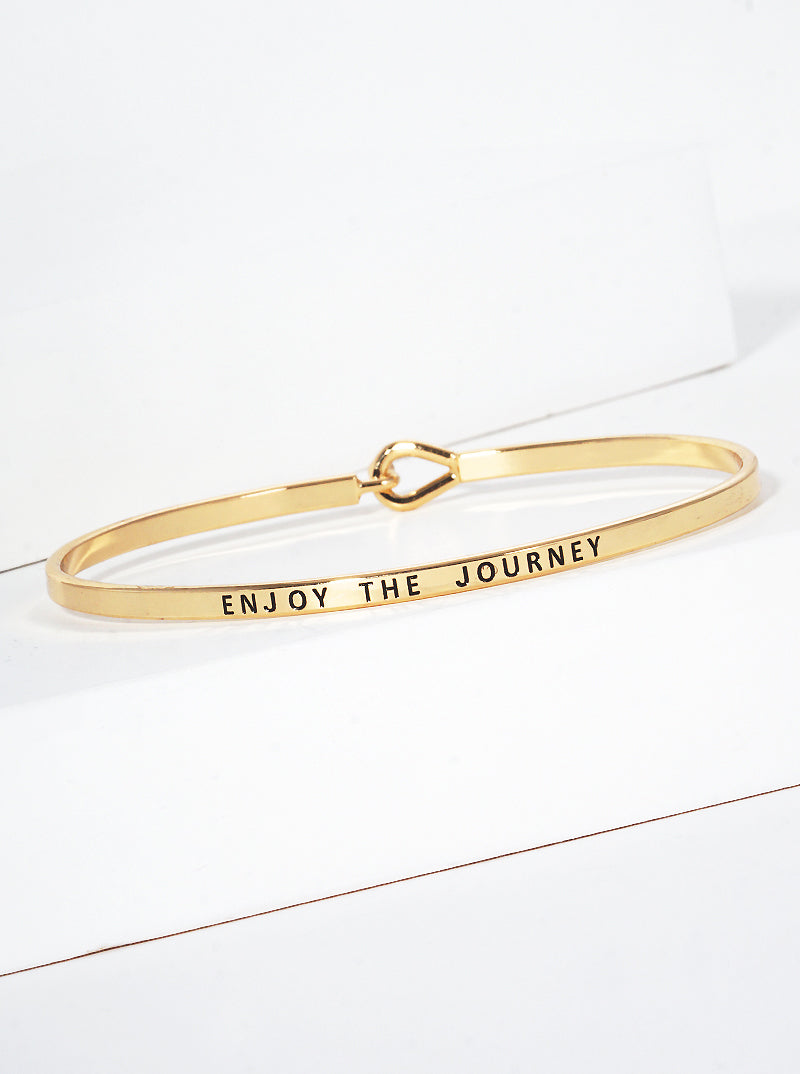 Enjoy The Journey Engraved Inspirational Bangle Bracelet