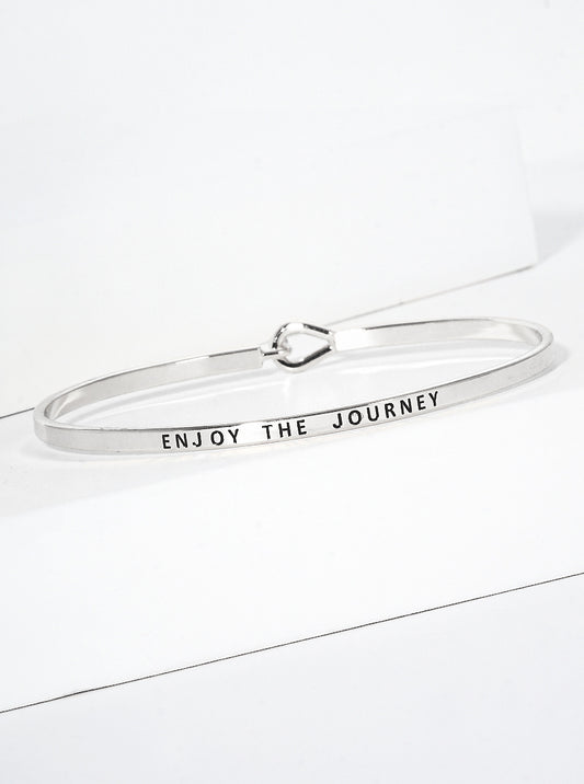 Enjoy The Journey Engraved Inspirational Bangle Bracelet