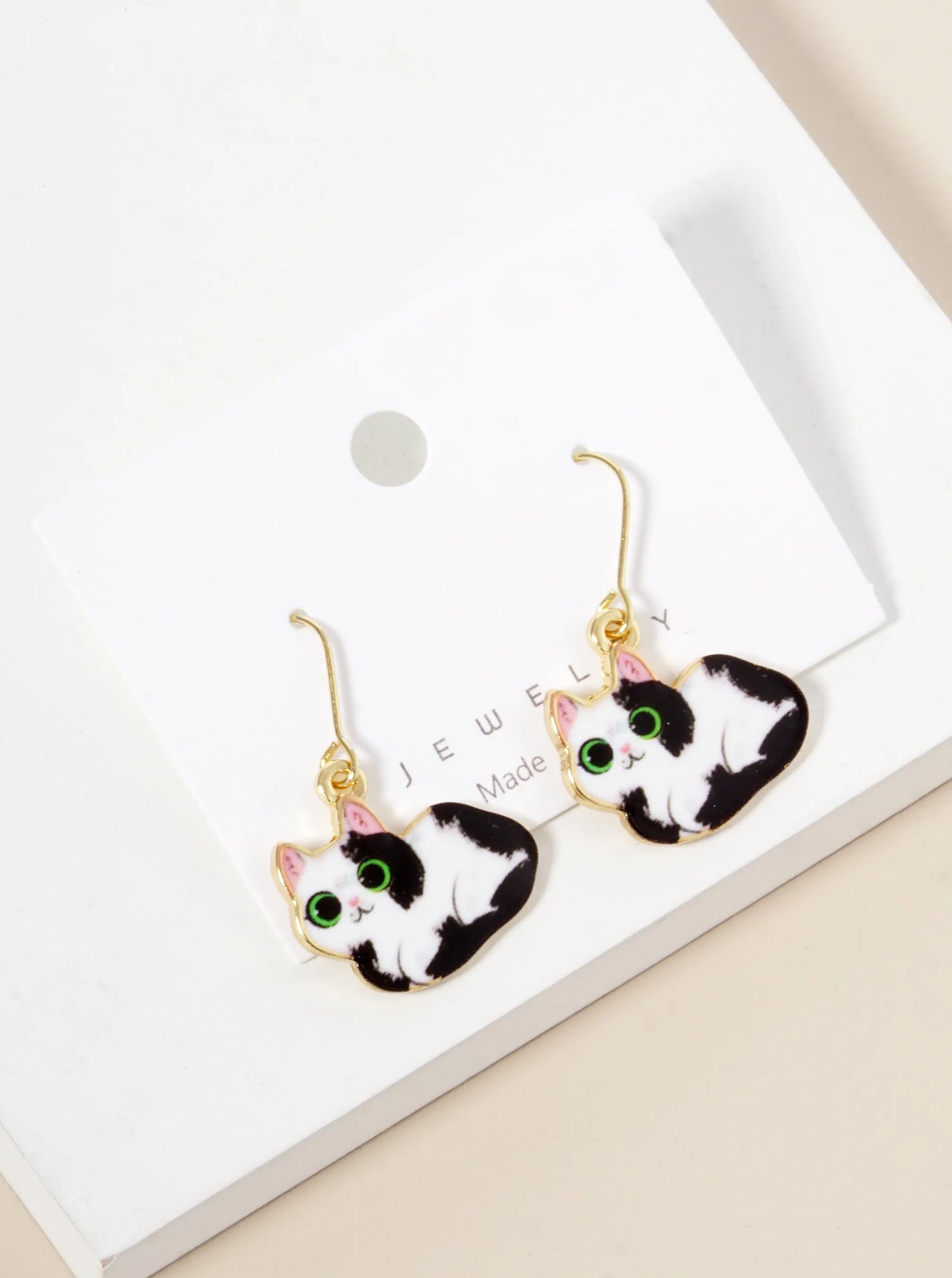 Epoxy Cat Loafing Dangle Drop Earrings