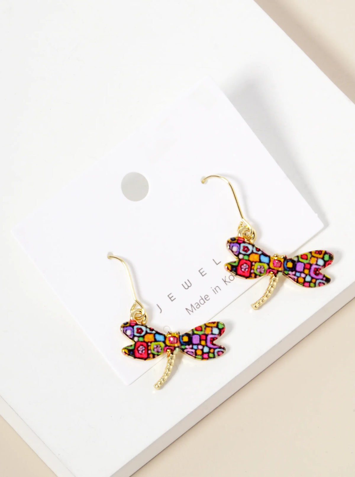 Epoxy Dragonfly Dangle Drop Earrings