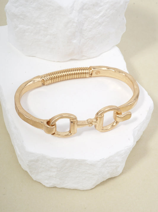 Equestrian Link Open Bangle Bracelet