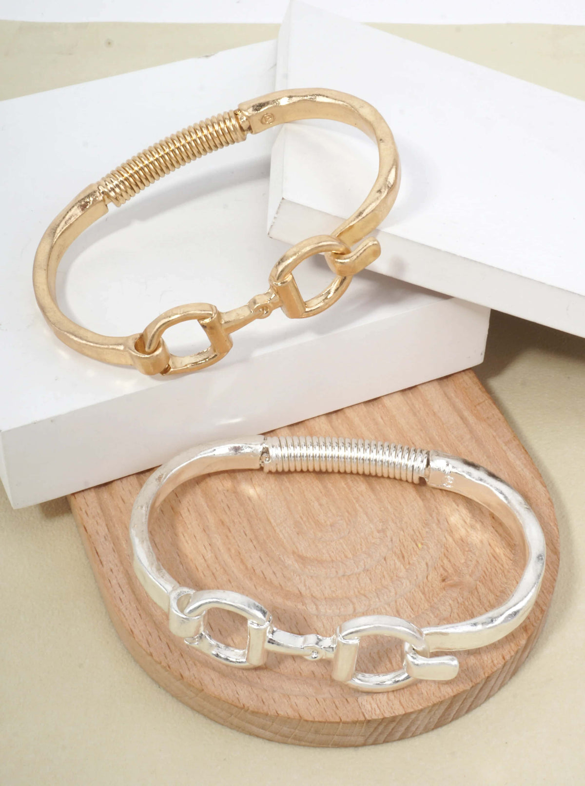 Equestrian Link Open Bangle Bracelet