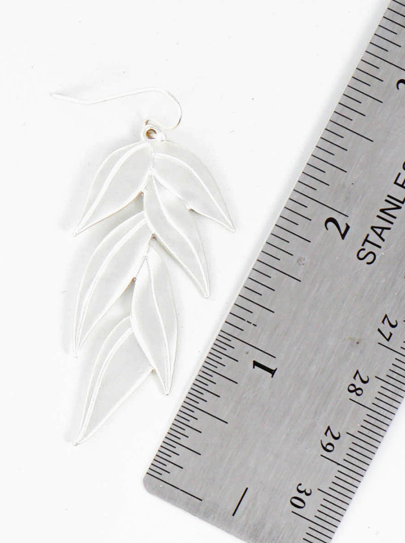 Eucalyptus Leaves Metal Dangle Drop Earrings