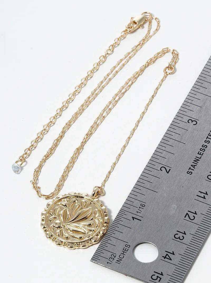 European Coin Pendant 16 Inch Lariat Necklace
