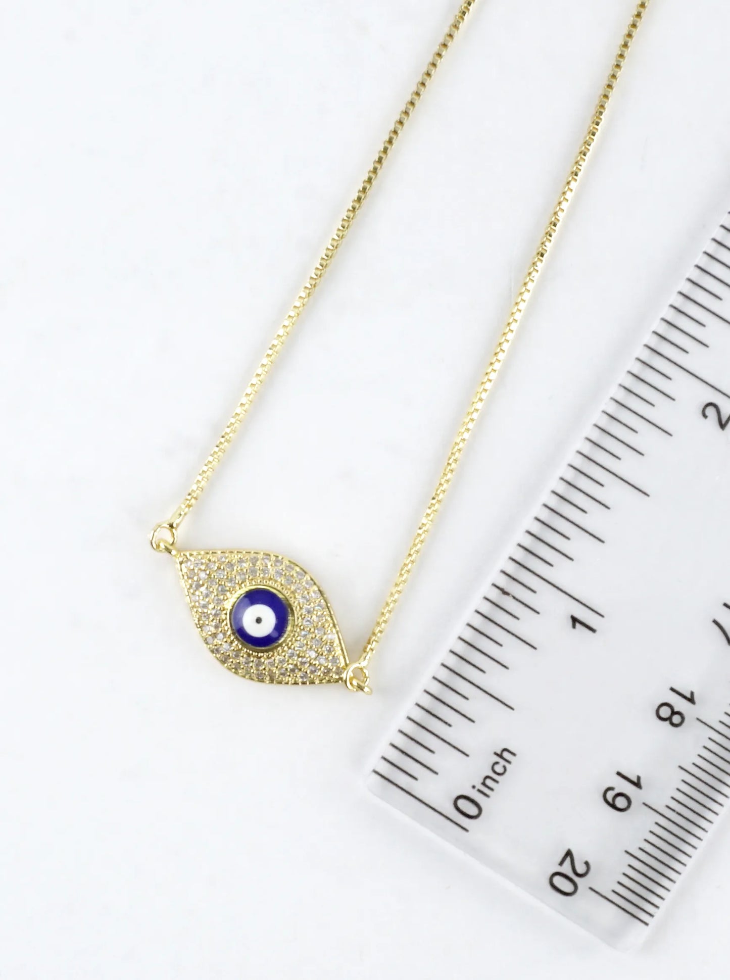 Evil Eye Stainless Steel CZ Pull Tie Bracelet