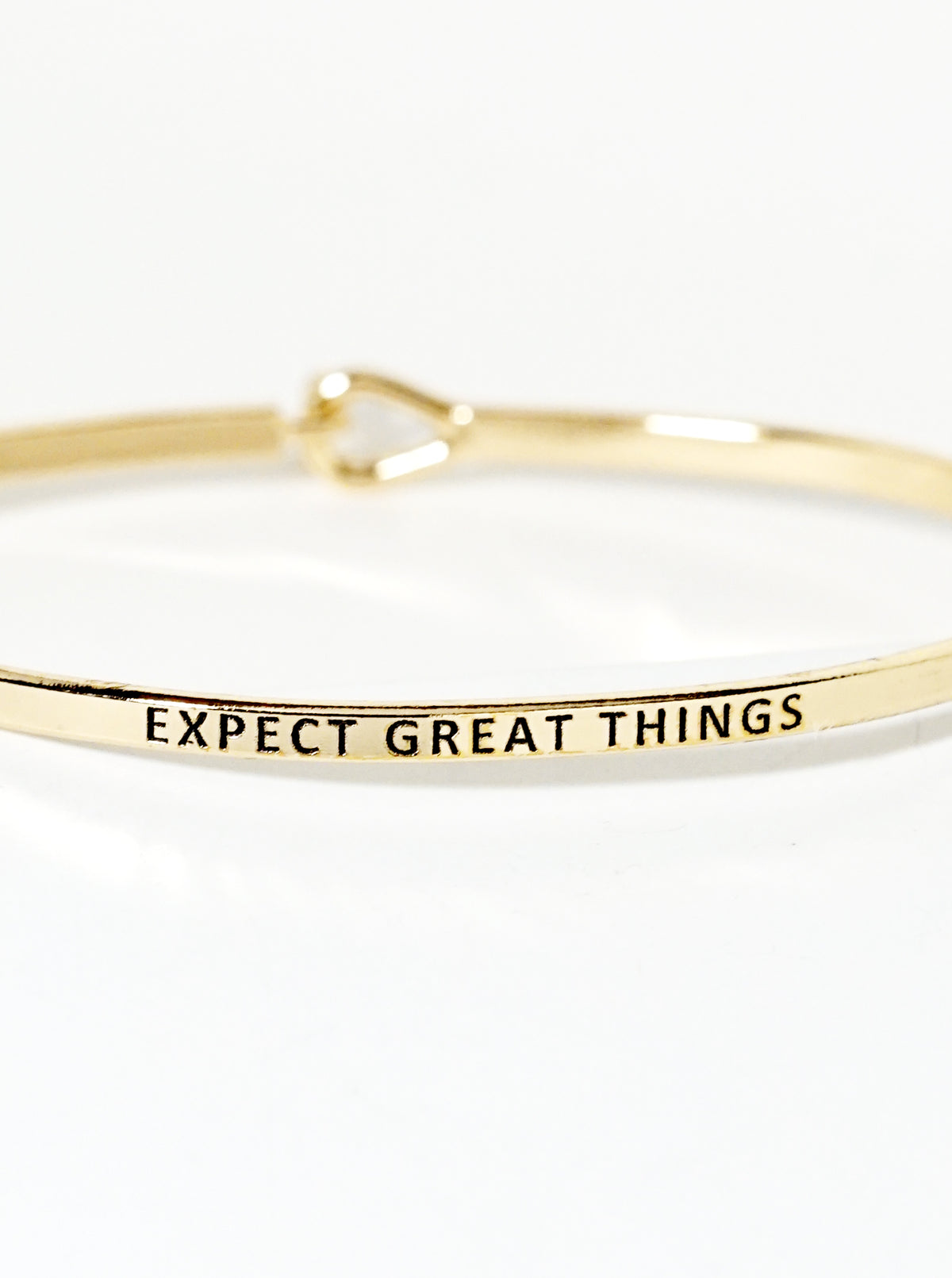 Expect Great Things Engraved Inspirational Bangle Bracelet