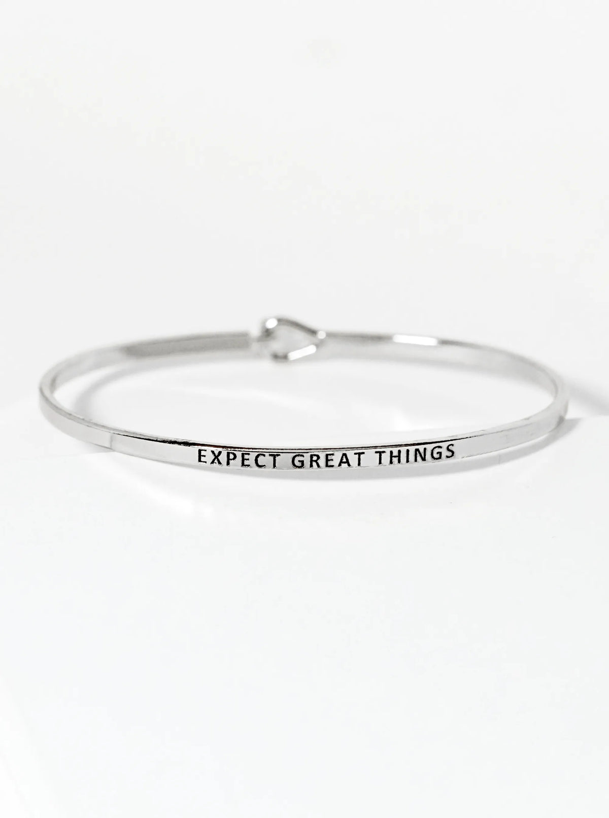 Expect Great Things Engraved Inspirational Bangle Bracelet