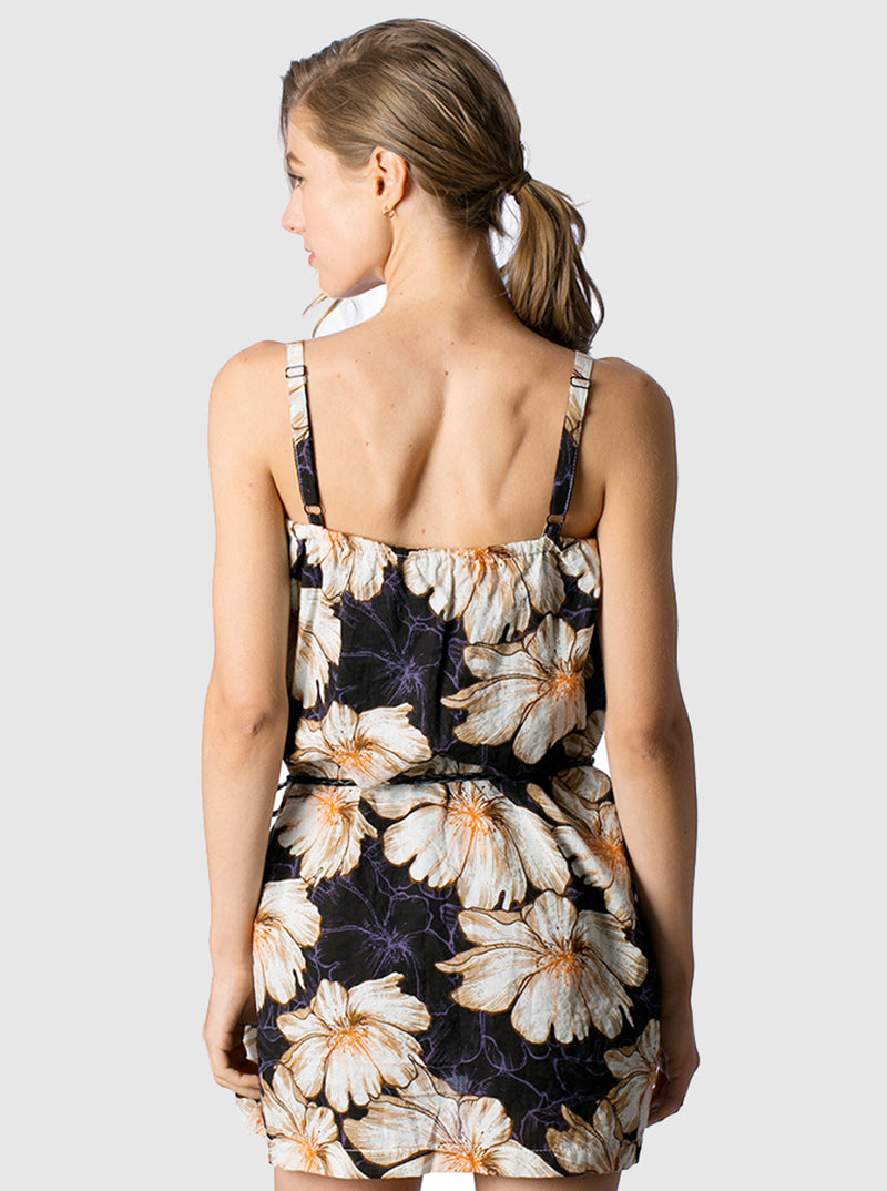 FLORAL FLOWER PRINT RUMPER WITH BELT