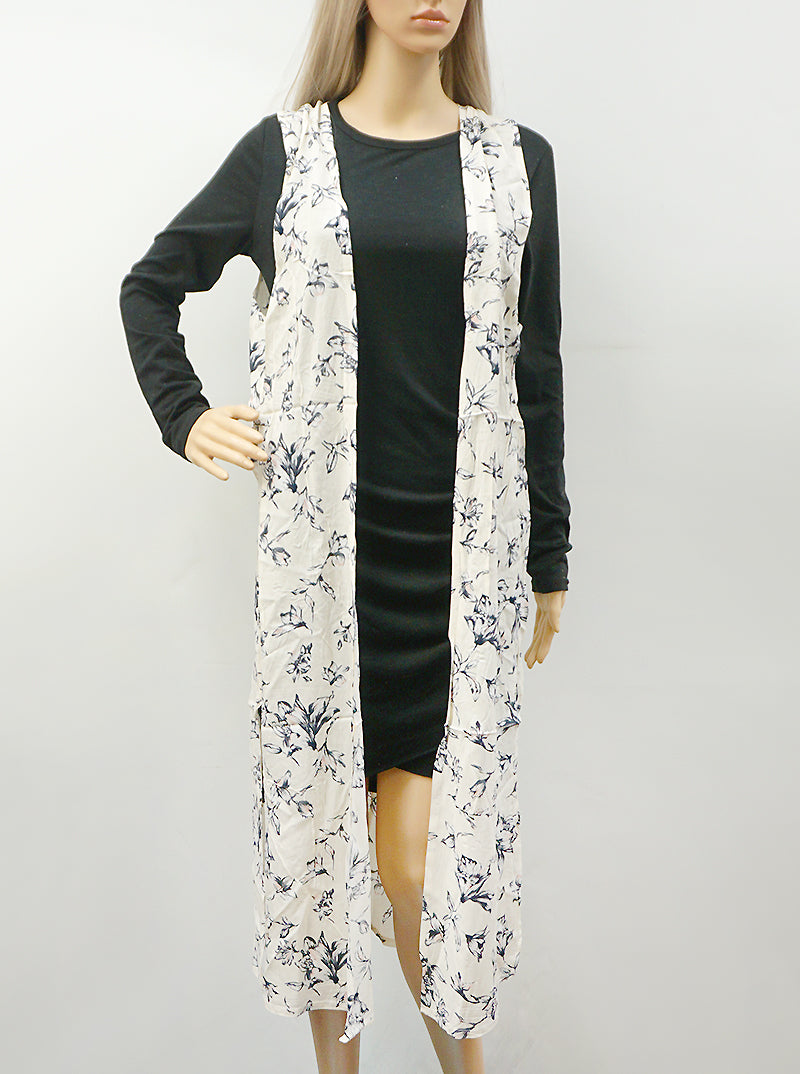 FLORAL PRINT 100 VISCOSE LONG VEST