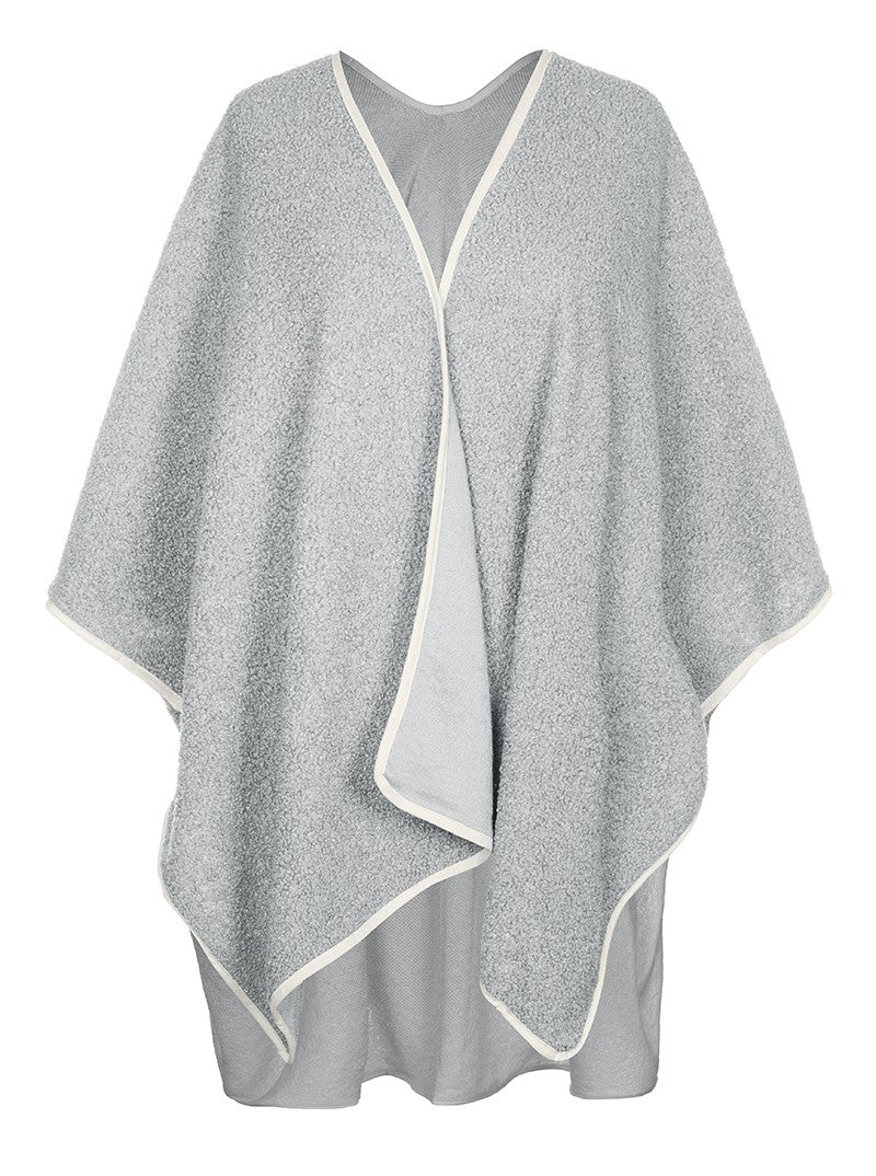 FLUFFY FABRIC PONCHO