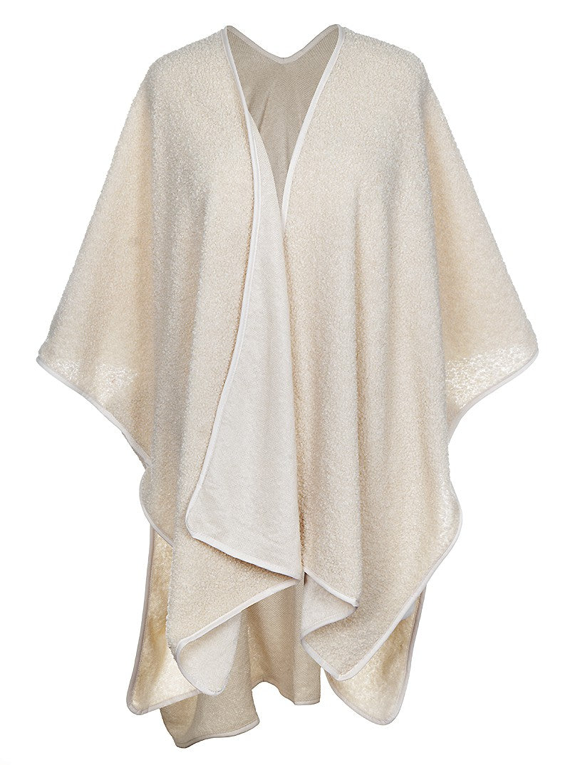 FLUFFY FABRIC PONCHO