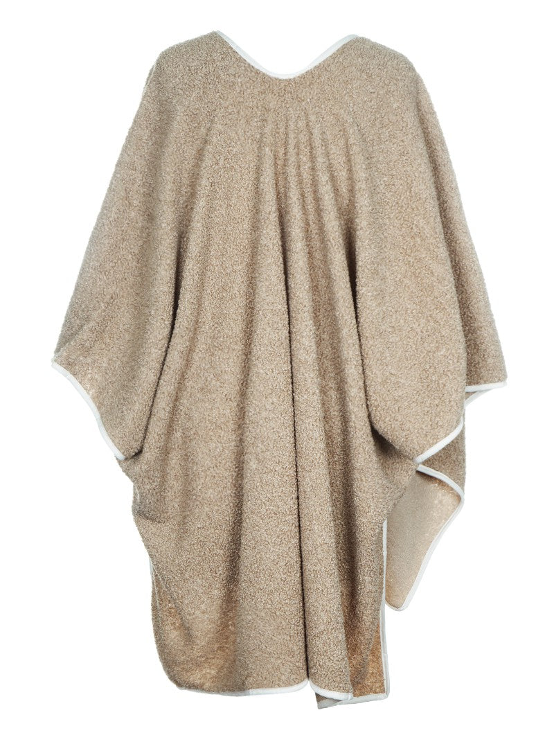 FLUFFY FABRIC PONCHO