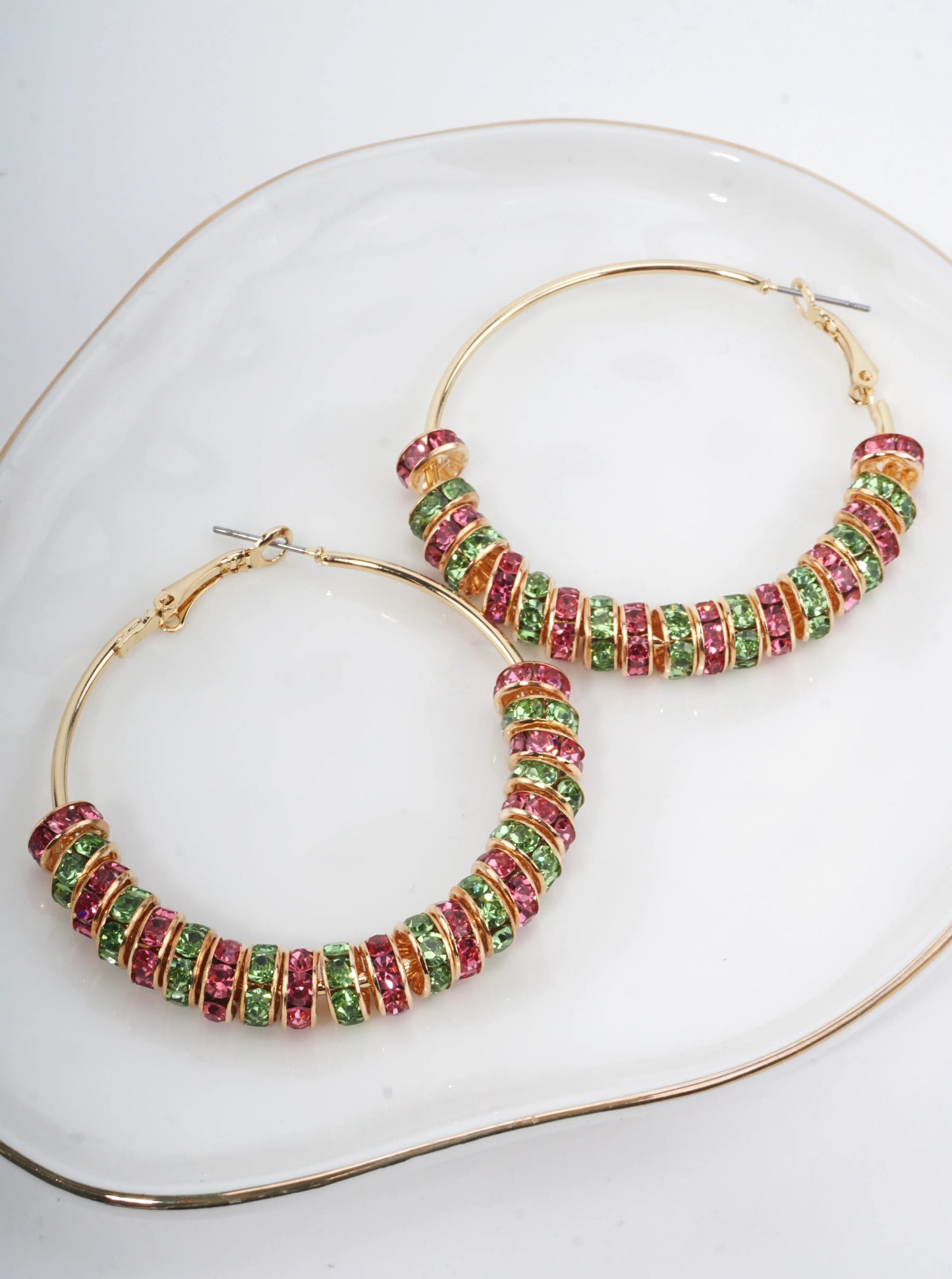 Faceted Crystal Hoop Earrings