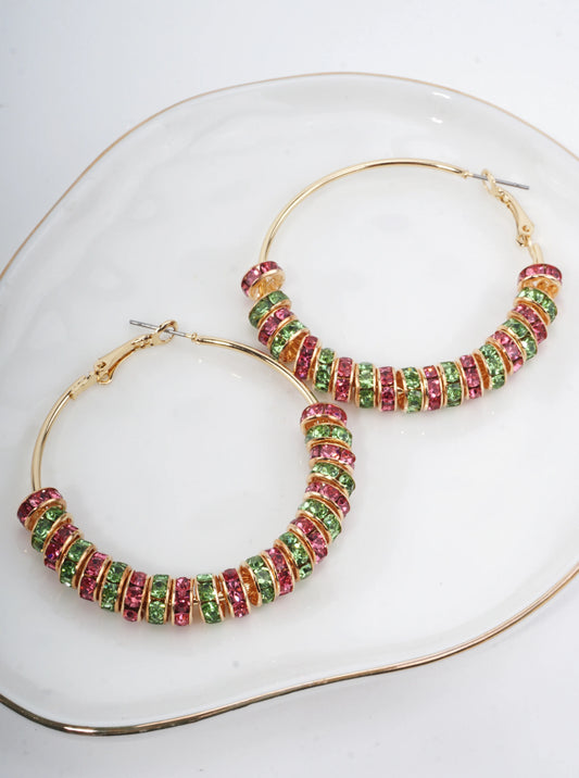Faceted Crystal Hoop Earrings