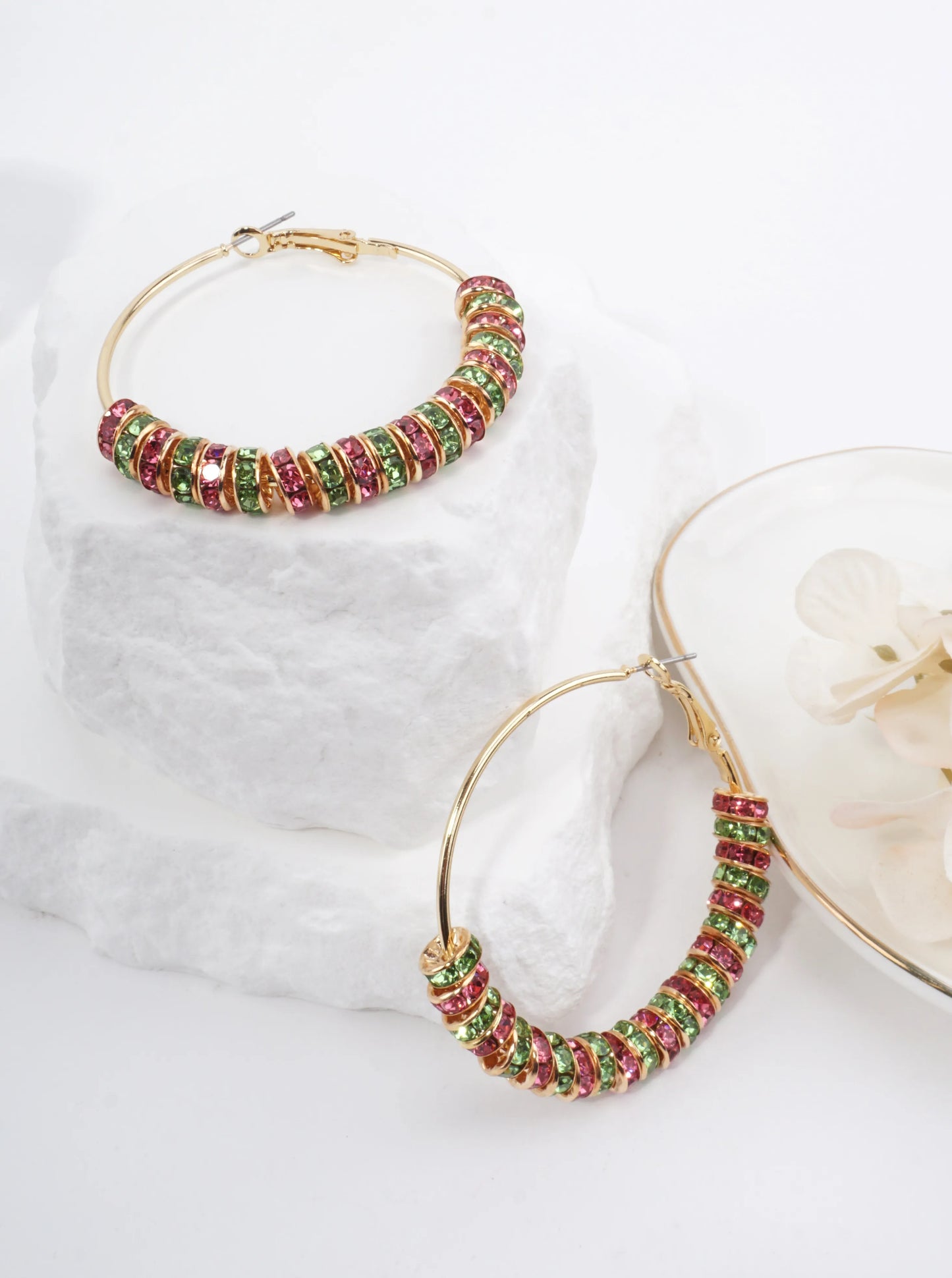 Faceted Crystal Hoop Earrings