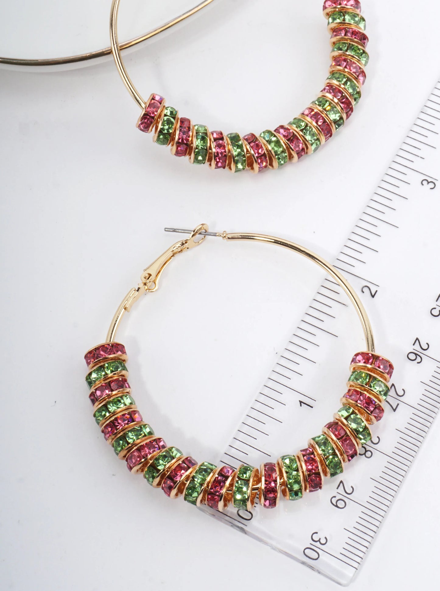 Faceted Crystal Hoop Earrings