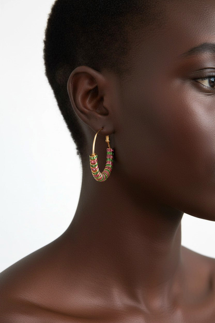 Faceted Crystal Hoop Earrings