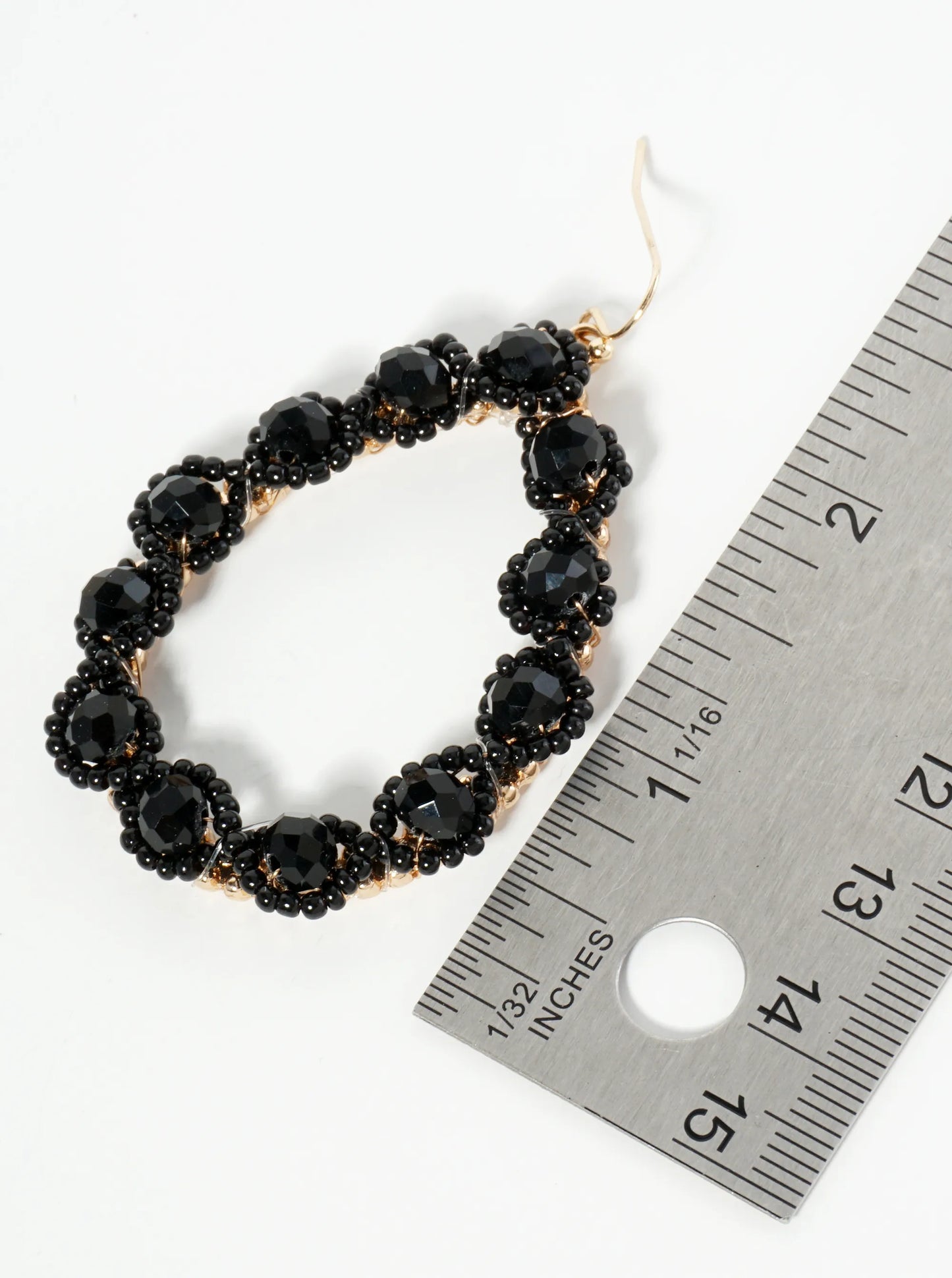 Faceted Glass Beaded Teardrop Dangle Drop Earrings