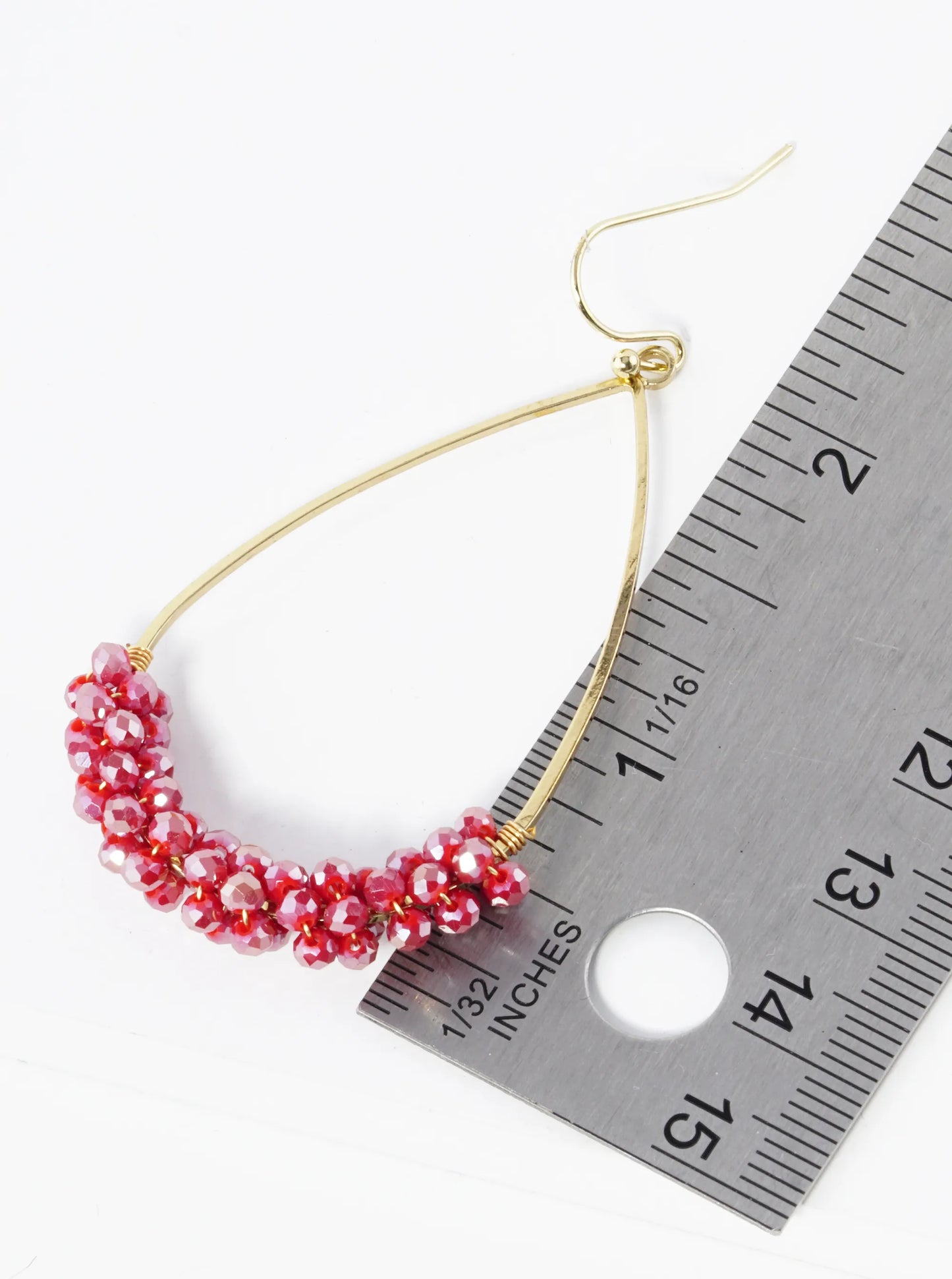 Faceted Glass Beads Wired Teardrop Dangle Earrings