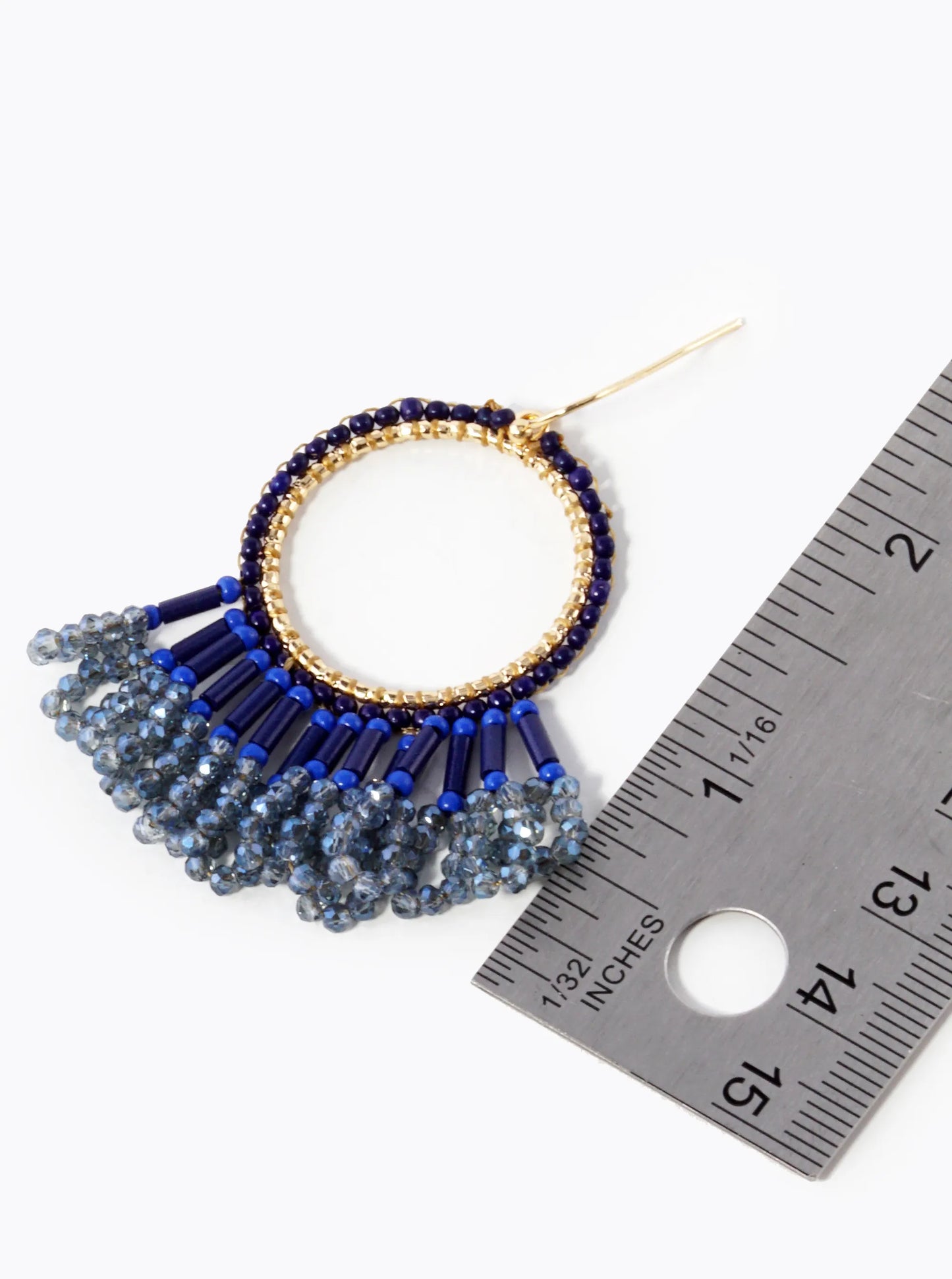 Faceted Multi Shape Glass Beaded Drop Fringe Dangle Earrings