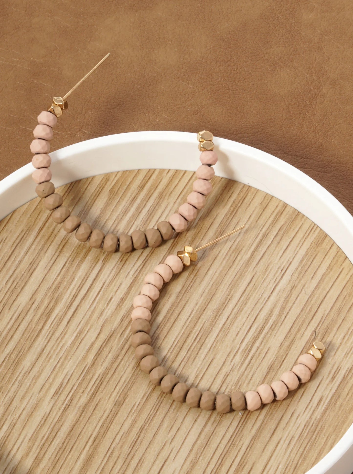 Faceted Silicone Beaded 40mm Open Hoop Earrings