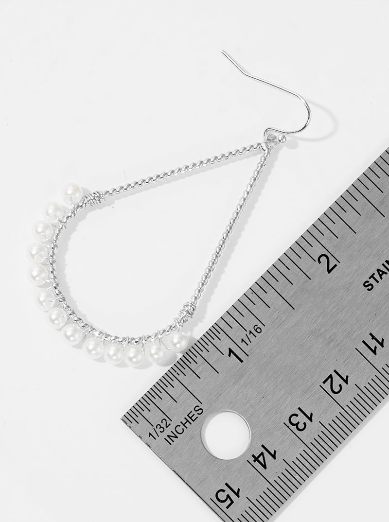 Faceted Glass Bead Wire Wrapped Teardrop Dangle Earrings