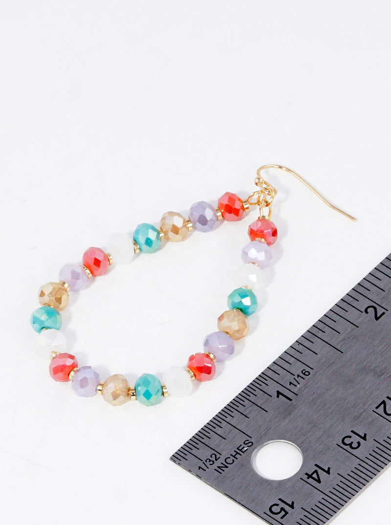 Faceted Glass Beaded Teardrop Dangle Earrings