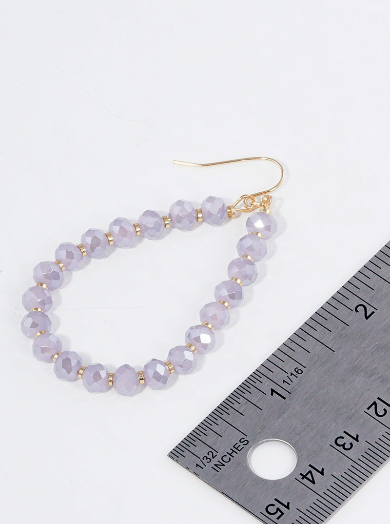 Faceted Glass Beaded Teardrop Dangle Earrings