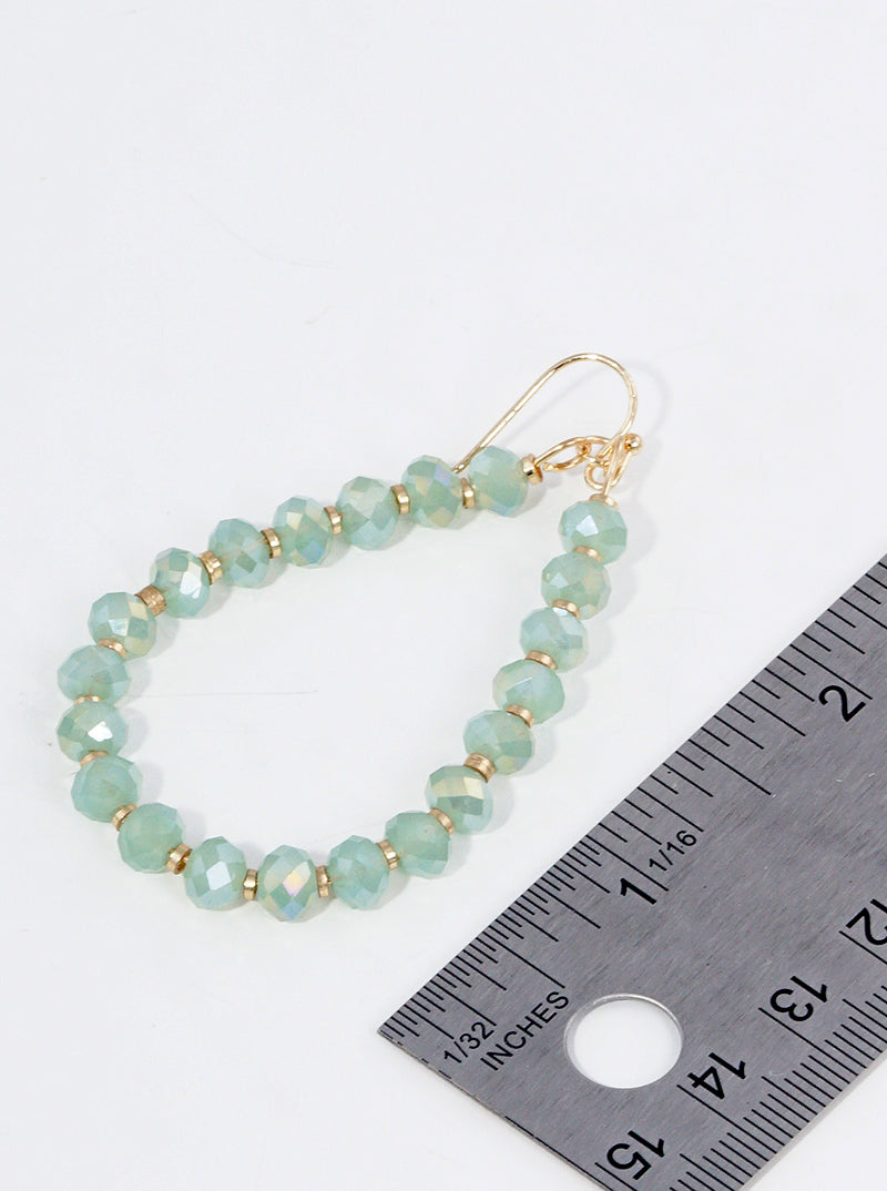 Faceted Glass Beaded Teardrop Dangle Earrings