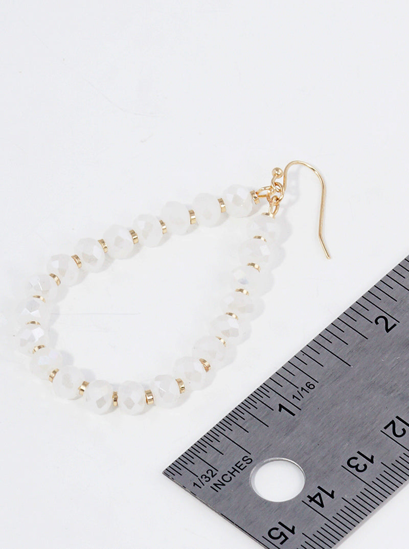 Faceted Glass Beaded Teardrop Dangle Earrings