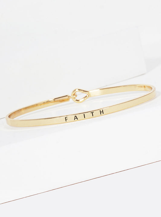 Faith Engraved Inspirational Bangle Bracelet