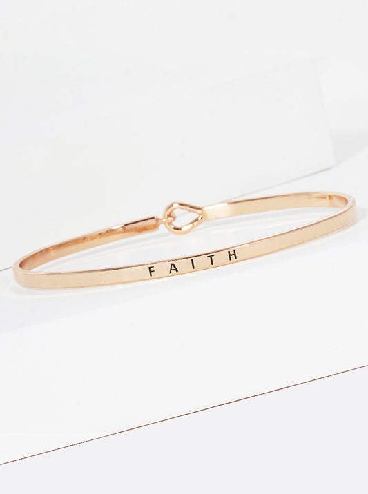 Faith Engraved Inspirational Bangle Bracelet