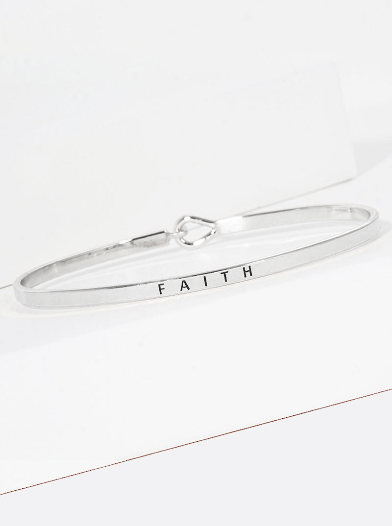 Faith Engraved Inspirational Bangle Bracelet